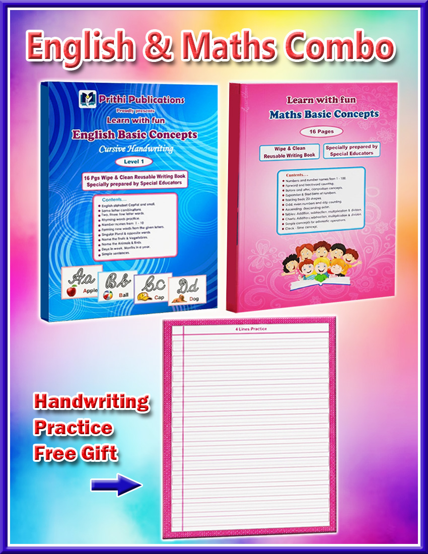 Reusable Books Combo (English Cursive + Maths)